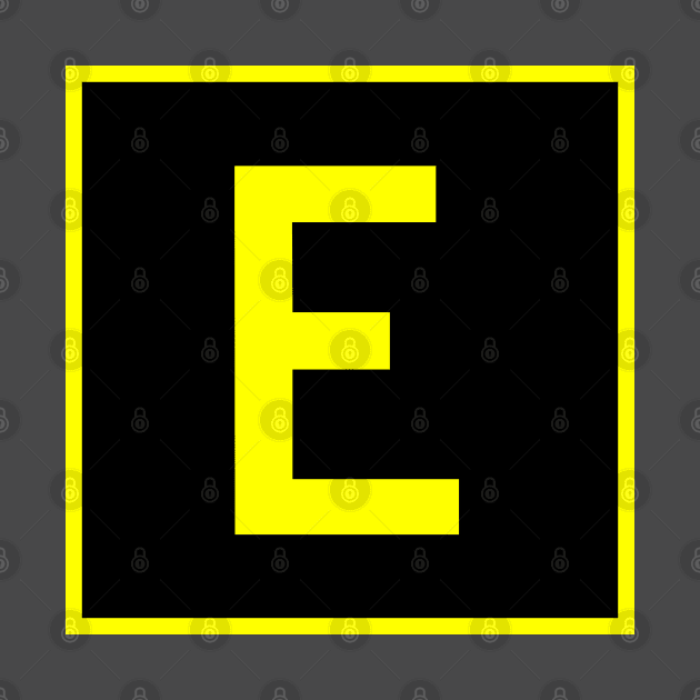 E - Echo - FAA taxiway sign, phonetic alphabet by Vidision Avgeek