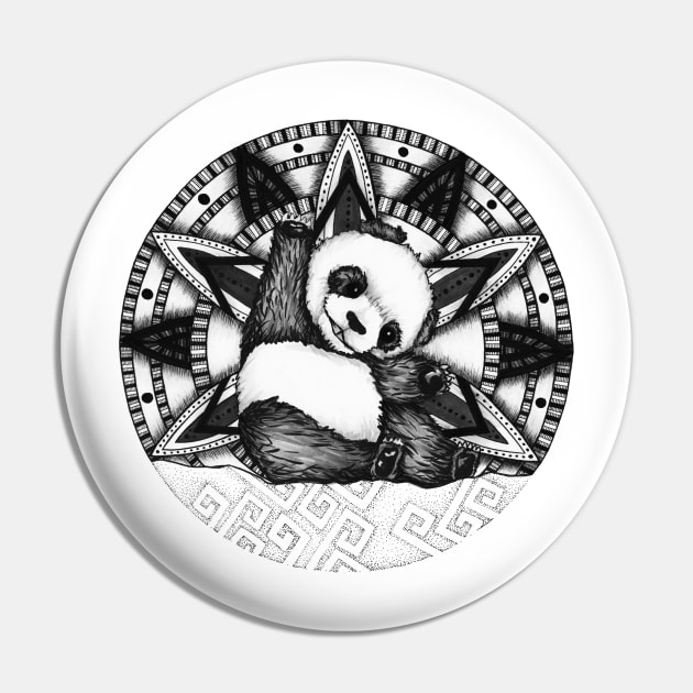 Panda Mandala Pin by Litedawn