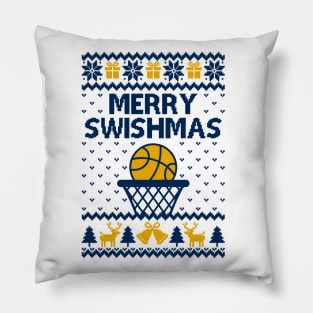 Merry Swishmas West Virginia Basketball Pillow