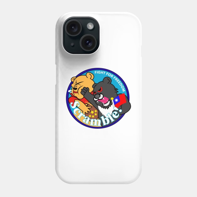 TAIWAN Formosan Bear Punches China - Taiwan Airforce Badge - Scramble! - WE ARE OPEN 24/7 - TAIWAN INDEPENDENCE SOLIDARITY - PROTEST CHINA Phone Case by ProgressiveMOB