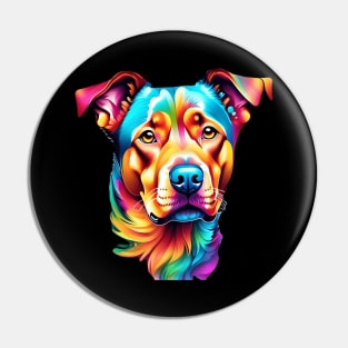 Surrealism art style vibrant Dog with calm brown eyes #2 Pin