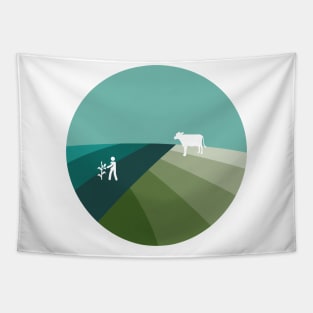 Simplified Farming Landscape Tapestry