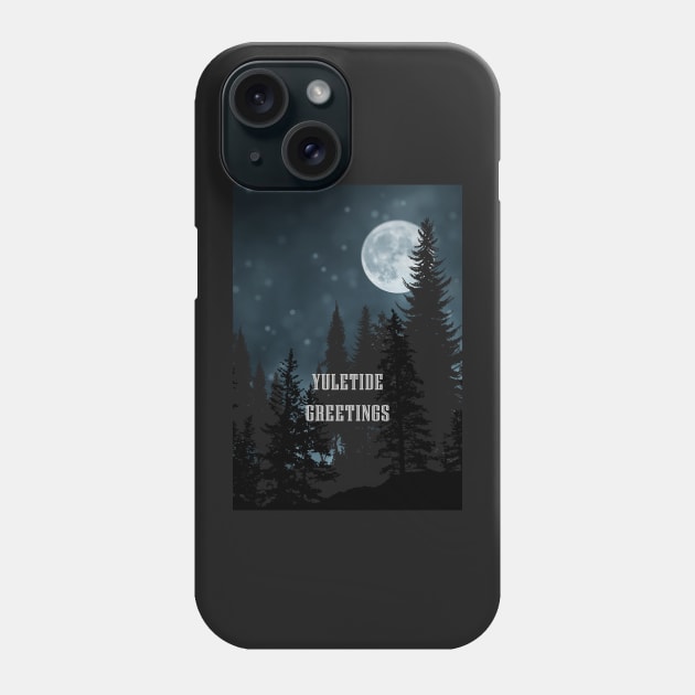 Yuletide Greetings - Yule Moon Phone Case by AmyHuntPhotos