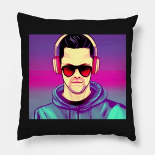 Hip in Headphones Pillow