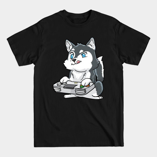 Disover Siberian Husky Gamepad Kawaii - Siberian Husky - T-Shirt