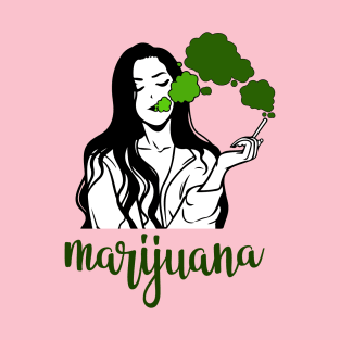 Marijuana - Stoner Girl Smoking Weed Joint T-Shirt