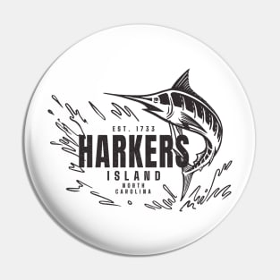 Vintage Marlin Fishing at Harkers Island, North Carolina Pin