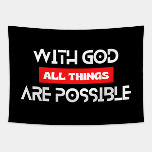 With God All Things Are Possible | Christian Typography Tapestry