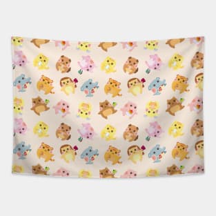 Cute Animals Pattern Tapestry