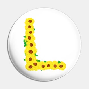 Sunflowers Initial Letter L (White Background) Pin