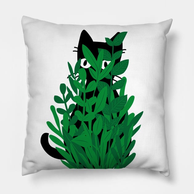 Cat in Green Pocket Pillow by comecuba67