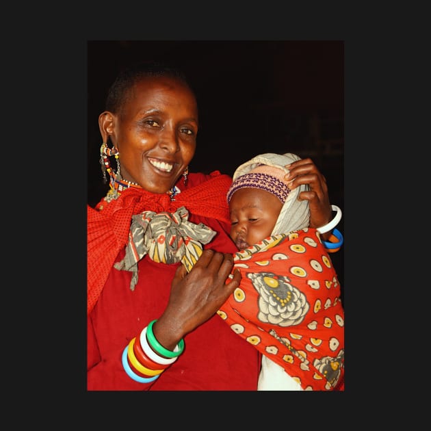 Proud. Mother & Child, Maasai (or Masai) East Africa by Carole-Anne