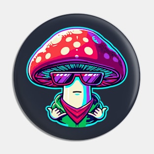 Cool Retro Mushroom Pin