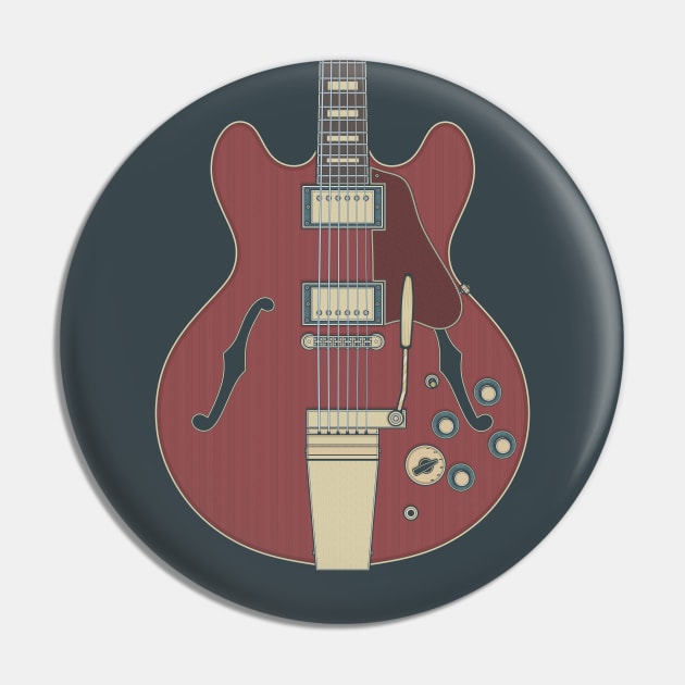 Vintage Hollow Body Guitar Pin by milhad