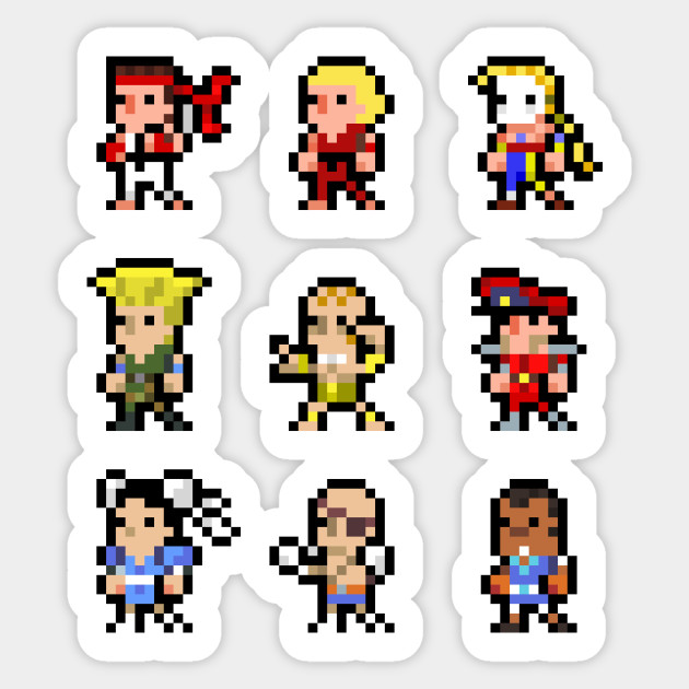 Little Pixels Fighters Street Fighter 2 Sticker Teepublic