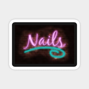 Neon Nails Sign Magnet