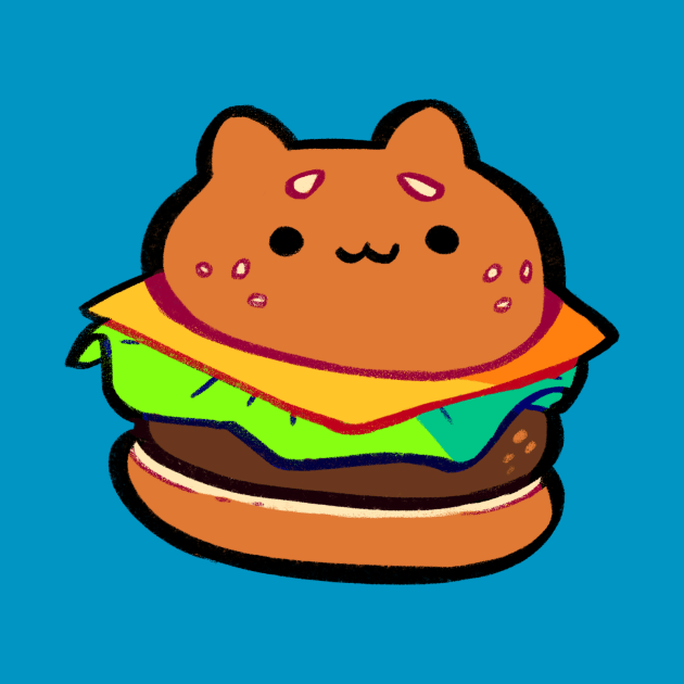 Burger Cat by giraffalope