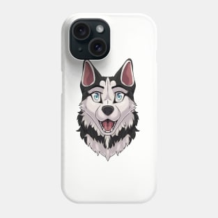 Shocked Surprised Expression Black Husky Dog Phone Case