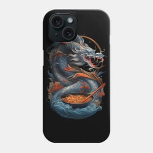 Blue Dragon Koi Fish Ramen Noodles Phone Case