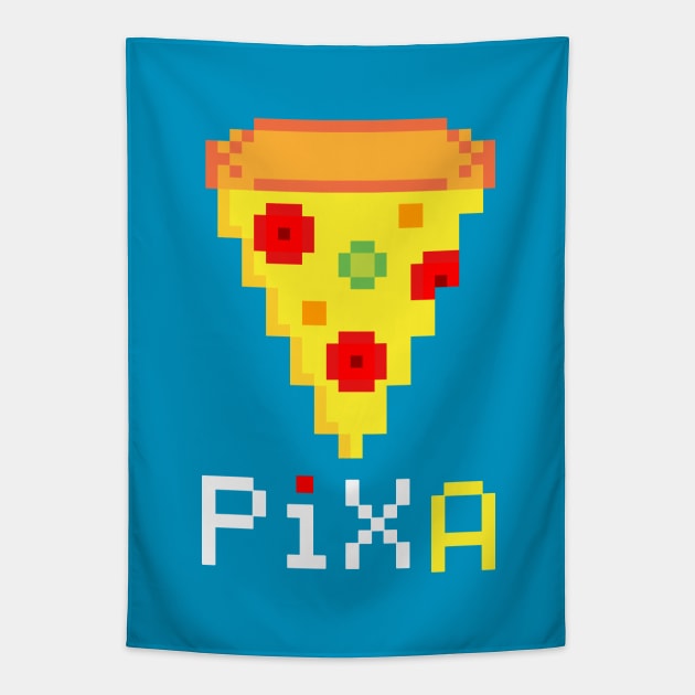 Pixelated Pizza (PIXA) Tapestry by Dellan