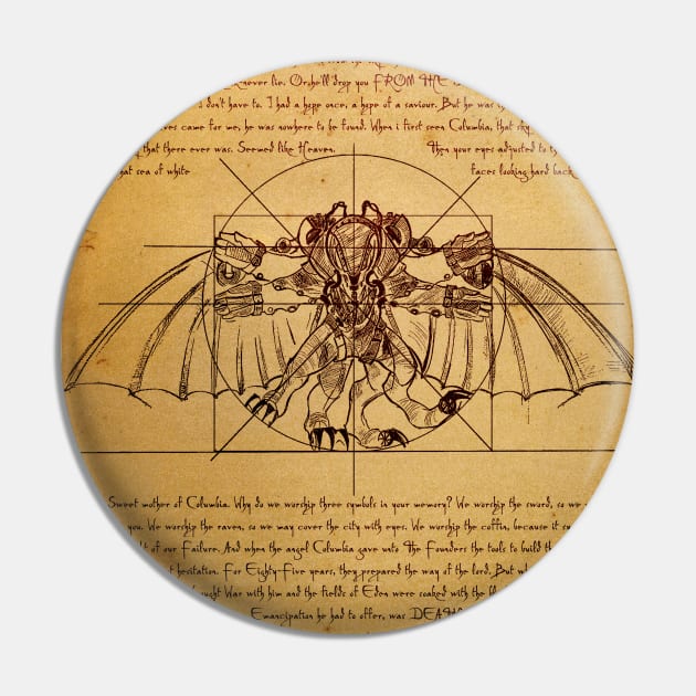 Vitruvian Songbird Pin by ARIXD