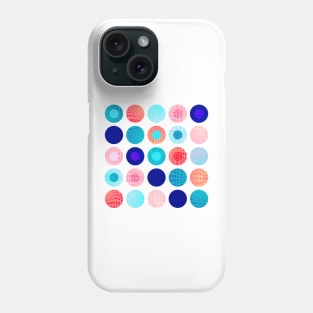 Big polka dots geometrical composition in blue and pink Phone Case