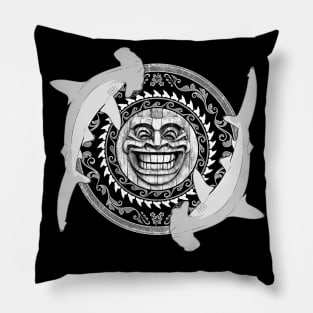 Hammerhead shark tiki totem Pillow