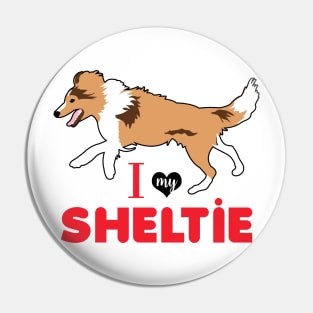 Shetland Sheepdog Sheltie Pattern Miniature Collie Dog Breed in Red Pin