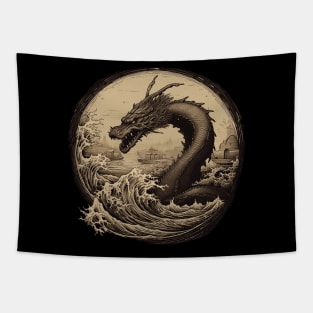 Japanese Sea Dragon Vintage Tapestry