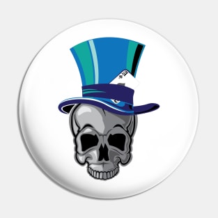 Skull And Top Hat Original New School Art Ace Pin