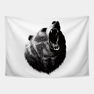 Roaring Bear (white) Tapestry