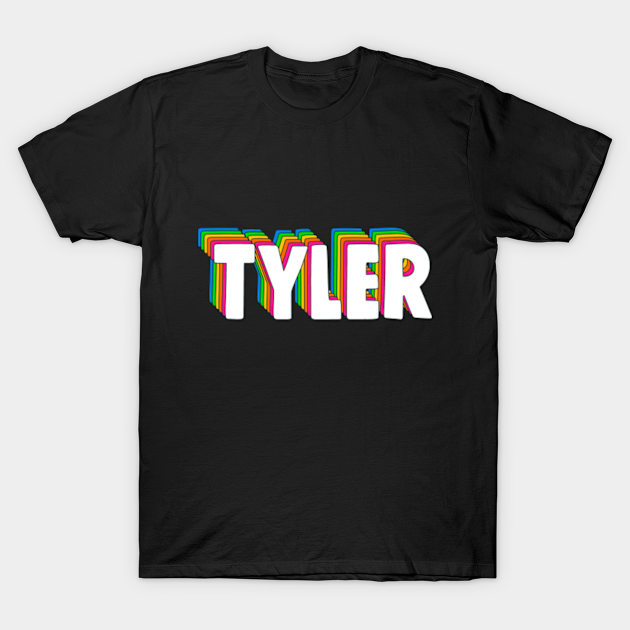 Hello My Name Is Tyler Rainbow Name Tag - Tyler - T-Shirt | TeePublic