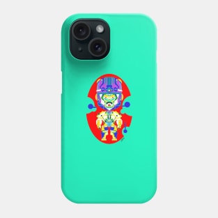 sisimite ape gorilla in sentinel armor ecopop art in color Phone Case