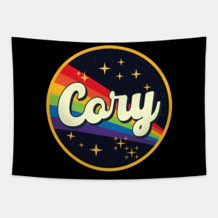 Cory // Rainbow In Space Vintage Style Tapestry