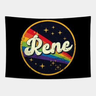 Rene // Rainbow In Space Vintage Grunge-Style Tapestry