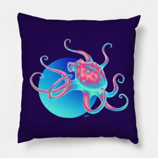 Neon Octopus Pillow