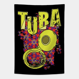 Sketchy Tuba Text and Pattern Tapestry