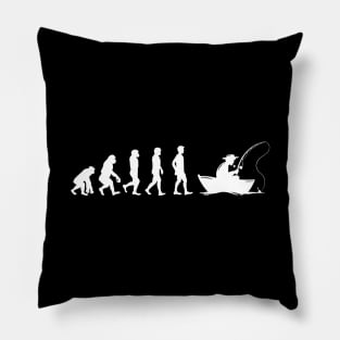 Funny Evolution Of Man and Boat Fishing Pillow