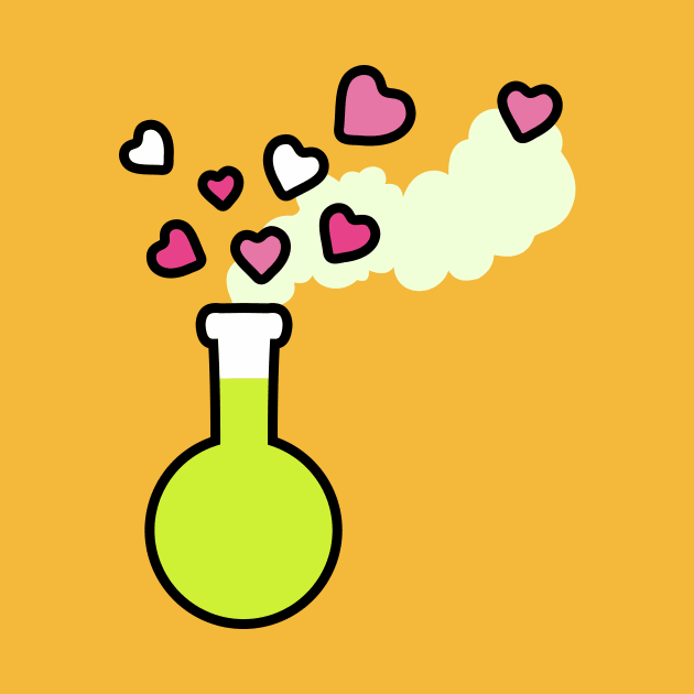 Love Magic Potion in a Laboratory Flask by XOOXOO