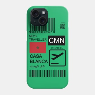 Casablanca Morocco travel ticket Phone Case