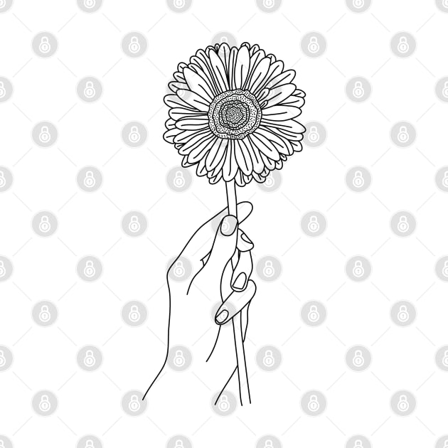 Sunflower Line Art by MinimalLineARt