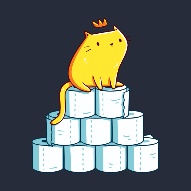 Toilet Paper King, Quarantine Essentials, Kawaii Cute Orange Cat by LydiaLyd