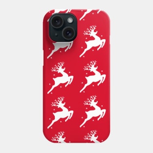 santa's magical christmas reindeer regular red pattern Phone Case