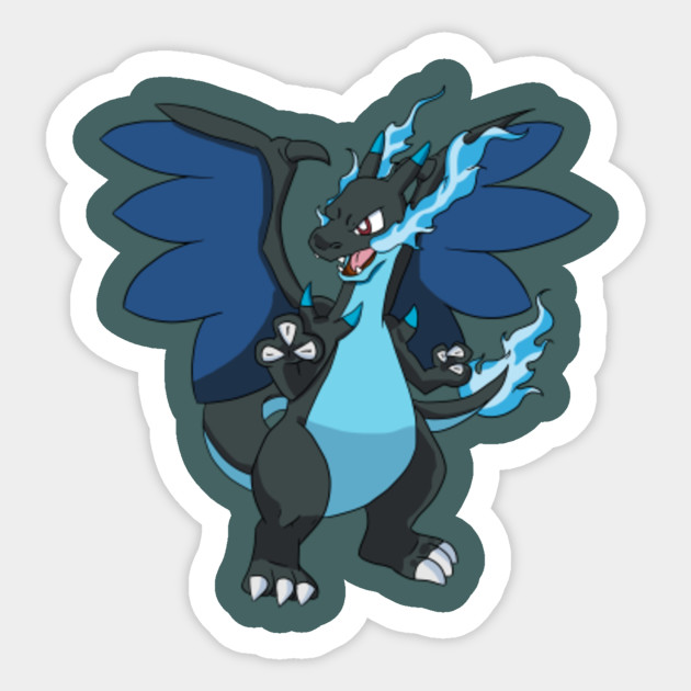 mega charizard x pokemon sticker teepublic