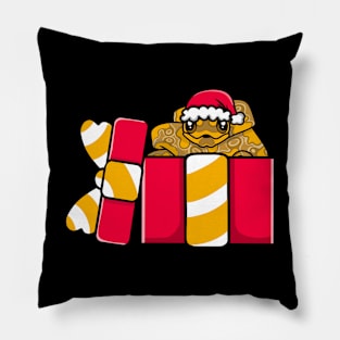 Cute Caramel Albino Ball Python in Christmas Gift Pillow