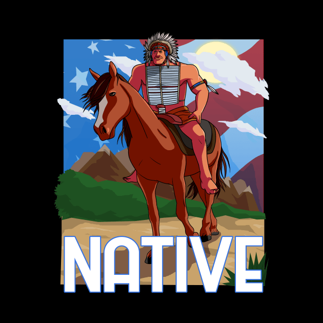 Native American Day Lakota Chief Horseback by Noseking