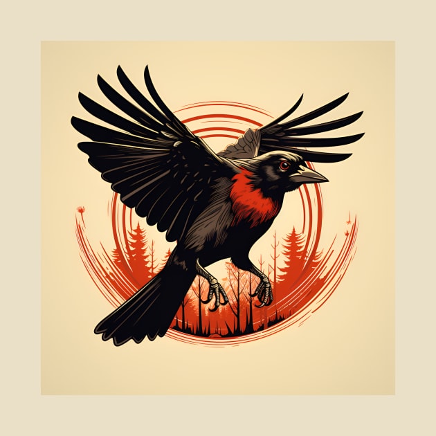 Black bird red logo graphic by AndyMcBird