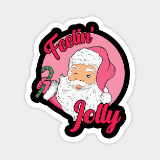 Feelin' Jolly Vintage Santa Claus Christmas Magnet