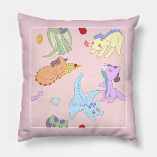 Cute Lil Dragons (Pink) Pillow