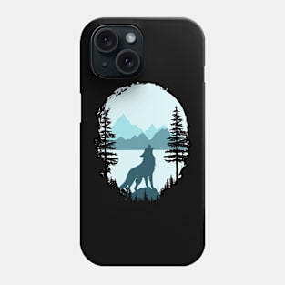 wolf and  nature in winter Phone Case